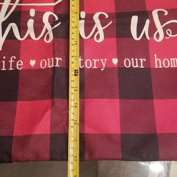 Buffalo Plaid Christmas Pillow Covers Set of 2 "This is Us" & "Merry & Bright" - Picture 7 of 11